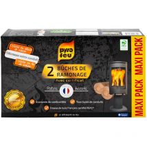 Lot de 2 bûches de ramonage Pyrofeu pour insert avec Certificat