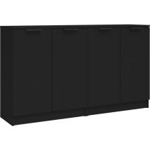 Bonnevie - Lot de 2 Buffets, Commode Armoire Luxueux, pour Salon Chambre Entrée Cuisine, Noir 60x30x70 cm Bois d'ingénierie OIB7372E
