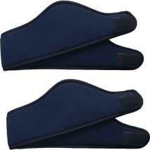 Lot de 2 cache-oreilles en polaire d'hiver pour homme, femme, enfant, ski, course à pied, cyclisme, bleu marine