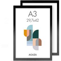 Lot de 2 cadres photo Madison - format A3 - cadres photo en bois mdf - noir