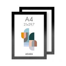 Lot de 2 cadres photo Madison - format A4 - cadres photo en bois mdf - noir