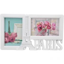 Rapanda - Lot de 2 cadres photo rectangulaires, cadre photo décoratif pour la maison, cadre photo de mariage à 2 trous pour fête dans la chambre à
