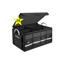 Le Poisson Qui Jardine - Lot de 2 Caisses / sacs de Rangement coffre de voiture noir 60x35x30cm