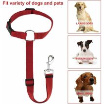 Seenlin - Lot de 2 harnais de siège arrière universels réglables et durables pour chiens – Ceinture de sécurité pour chien avec mousqueton, rouge