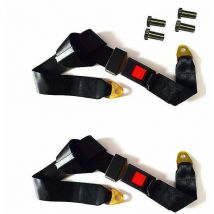 2 Pack Universal Seat Belt with Adjustable Lap Belt - 2 Point Seat Belt with Adjustable Seat Belt Kit Single Double Seat Belt with Universal Lap Belt