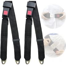Lot de 2 ceintures de sécurité universelles réglables 2 points de harnais de sécurité réglables ceinture de sécurité simple double,Ceinture de
