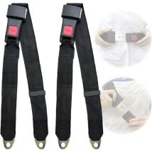 Lot de 2 ceintures de sécurité universelles réglables 2 points de harnais de sécurité réglables ceinture de sécurité simple double,Ceinture de