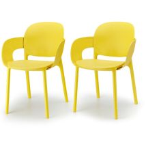 Lot De 2 - Chaise Avec Accoudoirs Outdoor Indoor En Plastique Recyclé Hug