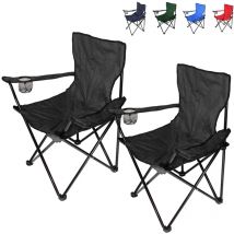Lot de 2 chaise de camping pliable fauteuil de plage extérieur noir