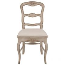 Lot De 2 Chaise En Bois Assise En Tissu Louise - Beige - Interior's