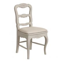 Lot De 2 Chaise En Bois Assise En Tissu Louise - Blanc - Interior's