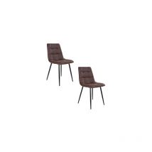 M&s - Lot de 2 chaises 55x44x86 cm en tissu marron foncé - geller