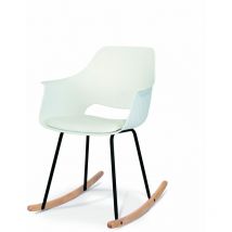 Fashion Commerce - Lot de 2 chaises à bascule blanches avec coussin