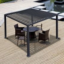 Chalet&jardin - Pergola bioclimatique en aluminium - 3X3M - Anthracite