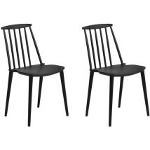 Lot 2 Chaises Scandinaves en Plastique Noir Design et Confort Intemporel pour Salle à Manger au Style Nordique ou Moderne Beliani