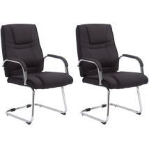 CLP - Ensemble de 2 chaises en porte-à-faux attila tissu noir