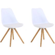 M&s - Lot de 2 chaises coins arrondis coloris blanc - lucie