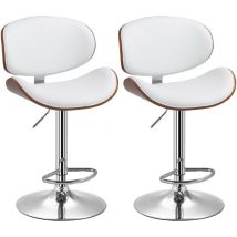 MH - Lot de 2 chaises de bar cruise blanc et bois