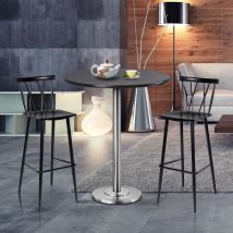 Lot de 2 Chaises de Bar de Style Moderne en Métal 47,5 x 41 x 105 cm pour Bistro Cuisine Café noir Charge Max. 150 kg Maison Chic