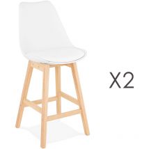 M&s - Lot de 2 chaises de bar design 48x102x56 cm blanc - elo