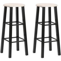 Lot de 2 Chaises de bar Tabourets de bar - Tabouret Haut Noir MDF BV293297