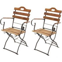 Décoshop26 - Lot de 2 chaises de jardin balcon terrasse pliable en bois d'acacia 040001955