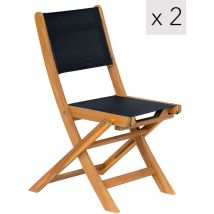 Nordlys - Lot de 2 Chaises de Jardin en Acacia Massif et Corde