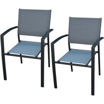 Habitat Et Jardin - lot de 2 chaises de jardin en Aluminium 'Lyraya' - Anthracite