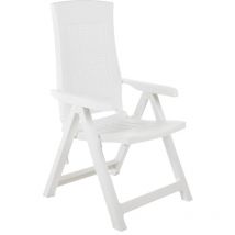Bonnevie - Lot de 2 Chaises de jardin et de camping inclinables, Chaises de relaxation, Plastique Blanc OIB1326E