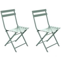 Hesperide - Lot de 2 Chaises de jardin métal pliante Greensboro Olive - Hespéride