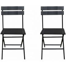 Habitat Et Jardin - Lot de 2 chaises de jardin pliable en plastique 'Tenerife' - Gris anthracite
