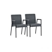 Ineasicer - Lot de 2 chaises de salle à manger à rayures verticales, chaise rembourrée avec pieds en métal, chaise lounge moderne, chaise de salon de