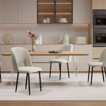 Lot de 2 Chaises de Salle à Manger, Chaises de Cuisine, Assise Rembourrée, Pieds en Métal, pour Salle à Manger Salon Cuisine,Beige