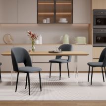 Lot de 2 Chaises de Salle à Manger, Chaises de Cuisine, Assise Rembourrée , Pieds en Métal, pour Salle à Manger Salon Cuisine,Gris