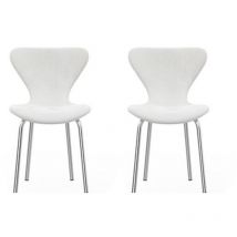 Haloyo - Lot de 2 chaises de salle à manger, chaises de salon, chaises de cuisine, chaises en velours, meubles rembourrés, 50,5 x 46 x 81 cm, blanc