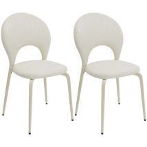 Haloyo - Lot de 2 chaises de salle à manger, chaises de salon, chaises de cuisine, chaises rembourrées, siège en similicuir, pieds en métal, 47 × 60