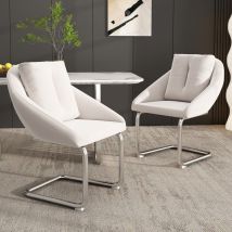 Lot de 2 chaises de salle à manger en velours avec coussins - Chaise pivotante de luxe pour salon, chambre à coucher - Chaise pivotante relaxante