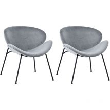 Arturesthome - Lot de 2 chaises de salle à manger en velours gris