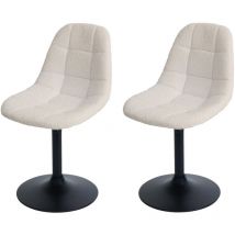 Lot de 2 chaises de salle à manger HW C-A60, chaise de cuisine chaise pivotante, acier mvg tissu/textile bouclé (450g/m²)