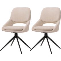 Lot de 2 chaises de salle à manger HW C-N73, chaise de cuisine, pivotante Auto-Return, tissu/textile chenille (490g/m²) o