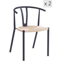 Nordlys - Lot de 2 Chaises de Salle a Manger Industrielles