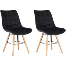 Lot de 2 chaises de salle à manger Leni Velvet noires