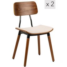 Nordlys - Lot de 2 Chaises de Salle a Manger Modernes en Bois
