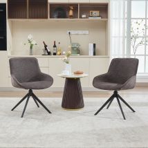 Dyhome - Lot de 2 chaises de salle à manger, rembourrées, modernes, pivotantes, amovibles, pour salle à manger, cuisine, salon, Marron