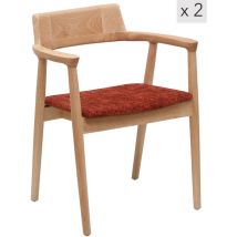 Nordlys - Lot De 2 Chaises De Salle A Manger Scandinave En Bois Massif