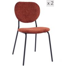 Nordlys - Lot de 2 Chaises de Salle a Manger Scandinaves Capitonnees Metal