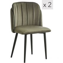 Nordlys - Lot de 2 Chaises de Salle a Manger Scandinaves Pieds Metal
