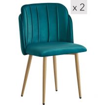 Nordlys - Lot de 2 Chaises de Salle a Manger Scandinaves Pieds Metal