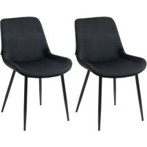 Lot de 2 chaises de salle à manger Victoria recouvertes de velours Noir