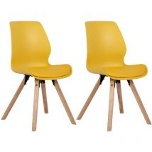 Ensemble de 2 chaises de lune jaunes, plastique